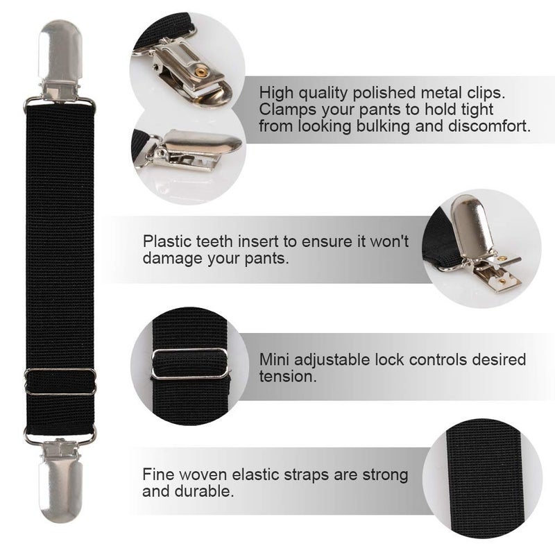 Boncas Sturdy Adjustable Elastic Boot Straps Motorcycle Pant Clips Bicycle Stirrups Straps Keeping Your Pants Tucked - Image 2